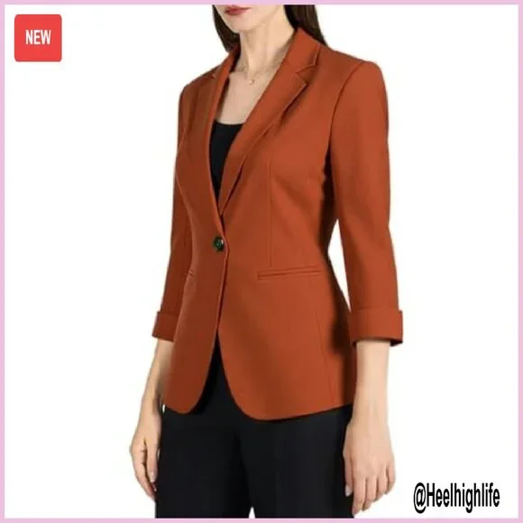 Lightweight 3/4 Sleeve Blazer for Office Work & Casual Wear